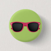 Rosa Sonnenbrille Button (Vorderseite)