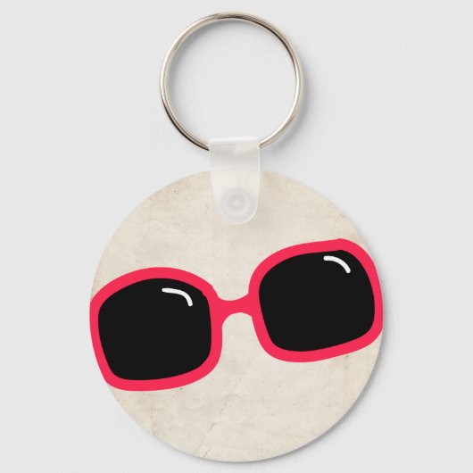 Rosa Sonnenbrille Schlüsselanhänger (Vorderseite)