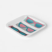 Rosa Sonnenbrille Trio Sommer Geburtstag Pappteller (Gewinkelt)