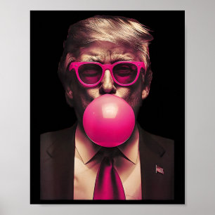 Rosa Sonnenbrille Trump Bubble Gum Shirt Wähle Prä Poster