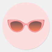 Rosa Sonnenbrillen, katzenauge Sonnenbrille, weibl Runder Aufkleber (Vorderseite)