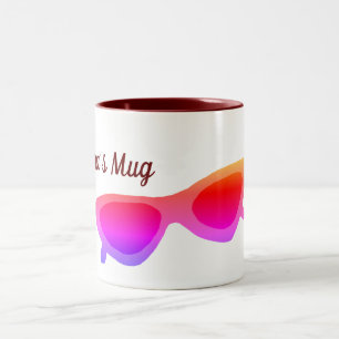 Rosa Sonnenbrillen personalisiert Zweifarbige Tasse