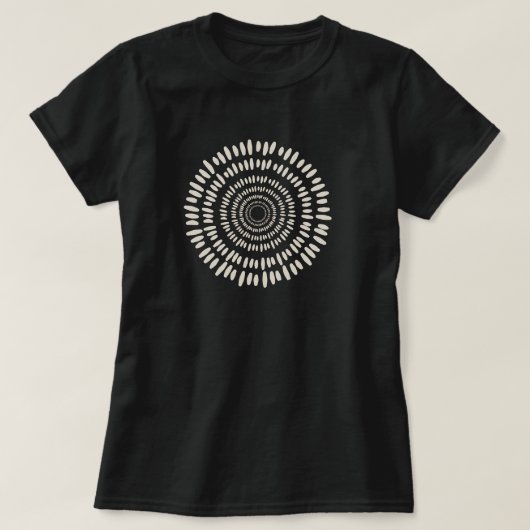 Rosa Sonnenexplosion Abstracte Spirale T-Shirt (Design vorne)