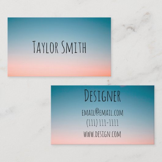 rosa Sonnenkarte Visitenkarte (Vorne/Hinten)