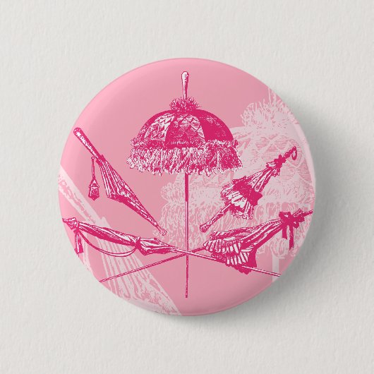 Rosa Sonnenschirme Button (Vorderseite)