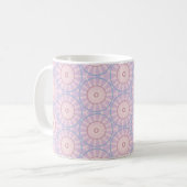 Rosa Sonnenstrahl-Geometrie Kaffeetasse (Vorderseite Links)