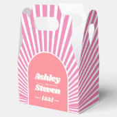 Rosa Sonnenstrahlen Retro Groovy 70er inspiriert H Geschenkschachtel (Geöffnet)