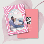 Rosa Sonnenstrahlen Retro Groovy 70er inspiriert H Save The Date