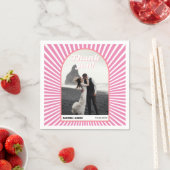 Rosa Sonnenstrahlen Retro Groovy 70er inspiriert H Serviette (Beispiel)