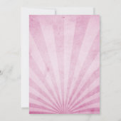 Rosa Sonnenstrahlen Shabby Grunge Textur Einladung (Rückseite)