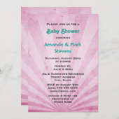 Rosa Sonnenstrahlen Shabby Grunge Textur Einladung (Vorne/Hinten)