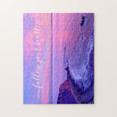 Rosa Sonnenuntergang am Lila Ozean Puzzle (Vertikal)