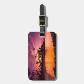 Rosa Sonnenuntergang am Strand von Hawaii Gepäckanhänger (Vorderseite vertikal)