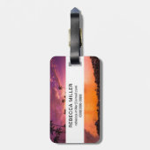 Rosa Sonnenuntergang am Strand von Hawaii Gepäckanhänger (Rückseite vertikal)