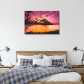 Rosa Sonnenuntergang am Strand von Hawaii Leinwanddruck (Insitu (Schlafzimmer))