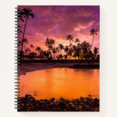 Rosa Sonnenuntergang am Strand von Hawaii Notizblock (Vorderseite)