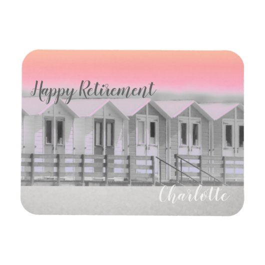 Rosa Sonnenuntergang Cornish Beach Hütte Pension G Magnet (Horizontal)