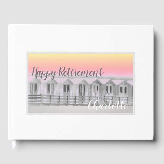 Rosa Sonnenuntergang Cornish Beach Hütte Pension Gästebuch (Vorderseite)