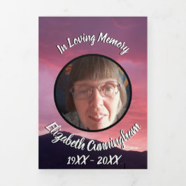 Rosa Sonnenuntergang Fünf-Foto-Gedenkstätte Dreifach Gefaltete Ankündigung