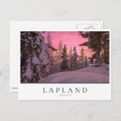 Rosa Sonnenuntergang in Lappland, Finnland Postkarte (Vorne/Hinten)