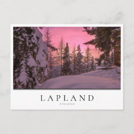 Rosa Sonnenuntergang in Lappland, Finnland Postkarte