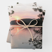Rosa Sonnenuntergang mit Bäumen Geschenkpapier Set (Beispiel)