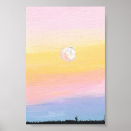 Rosa Sonnenuntergang, Print, Werteposter Poster