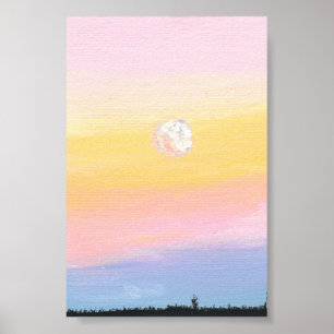 Rosa Sonnenuntergang, Print, Werteposter Poster