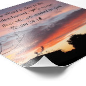 Rosa Sonnenuntergang Psalm 24:18 Ermutigungsbibel  Fotodruck (Ecke)
