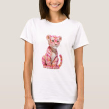 Rosa Sonnenuntergang Tigerbaby künstlerische Illus