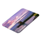 Rosa Sonnenuntergang über dem See Magnet (Linke Seite)