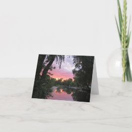 Rosa Sonnenuntergang - unbedruckte Grußkarte Karte