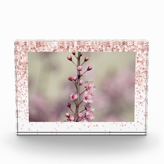 Rosa Spargel Glitzer Personalisiertes Foto (Vorderseite)