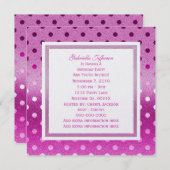 Rosa Spargel: Polka-Punkte:Party Einladung (Vorne/Hinten)