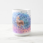 Rosa Sparkasse Lila Aqua Glitzer Confetta  Kaffeetasse (Mittel)