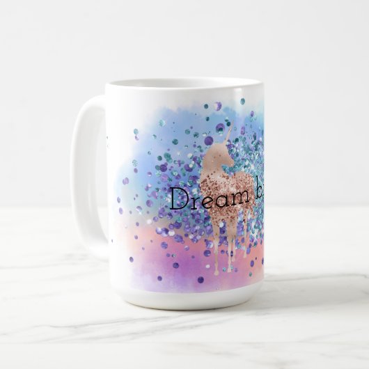 Rosa Sparkasse Lila Aqua Glitzer Confetta  Kaffeetasse (Vorderseite Links)