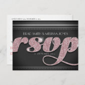 Rosa Sparkle auf der stilvollen Black UAWG Postcar Einladungspostkarte (Vorne/Hinten)