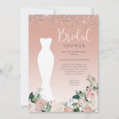 Rosa Sparkle Blumendress Brautparty Einladung (Vorderseite)