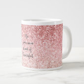 Rosa Sparkle Girly Glitzy Glam Glitzer Schöne Jumbo-Tasse (Vorderseite Rechts)
