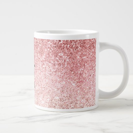 Rosa Sparkle Girly Glitzy Glam Glitzer Schöne Jumbo-Tasse (Rechts)