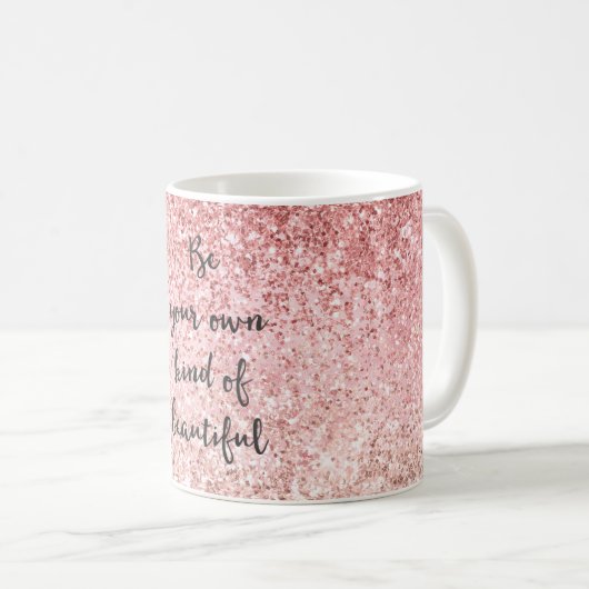 Rosa Sparkle Girly Glitzy Glam Glitzer Schöne Kaffeetasse (VorderseiteRechts)