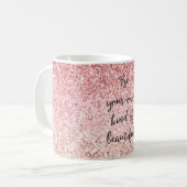 Rosa Sparkle Girly Glitzy Glam Glitzer Schöne Kaffeetasse (Vorderseite Links)