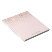 Rosa Sparkle Glitzer Confetti, rosa Personalisiert Notizblock (angewinkelt)