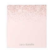Rosa Sparkle Glitzer Confetti, rosa Personalisiert Notizblock (Vorderseite)