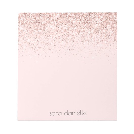 Rosa Sparkle Glitzer Confetti, rosa Personalisiert Notizblock (Vorderseite)