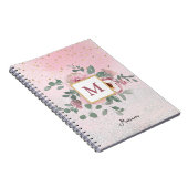 Rosa Sparkle Glitzer Monogram Girl Daily Diary Notizblock (Rechte Seite)
