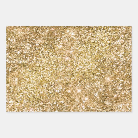 Rosa Sparkle Gold Glam Unicorn Geschenkpapier Set (Vorderseite 2)
