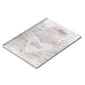 Rosa Sparkle Herz Mason Jar & Lights Rustikales Gl Notizblock (Linke Seite)