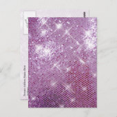 Rosa Sparkle-Look Postkarte (Vorne/Hinten)