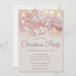 Rosa Sparkle Ornament Weihnachtsfest Party Einladung